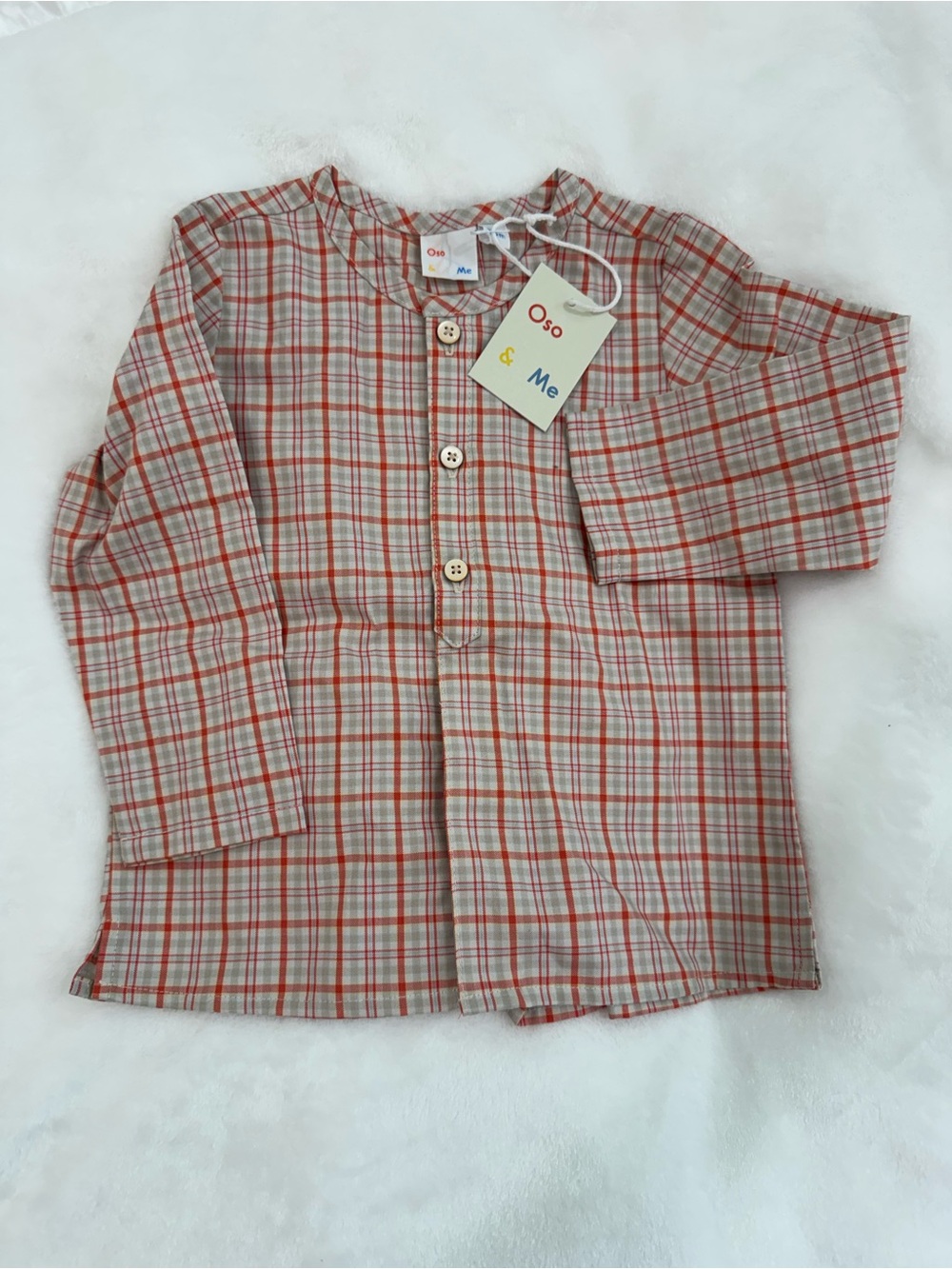 Oso & Me Red Plaid Button-Up Kids Shirt